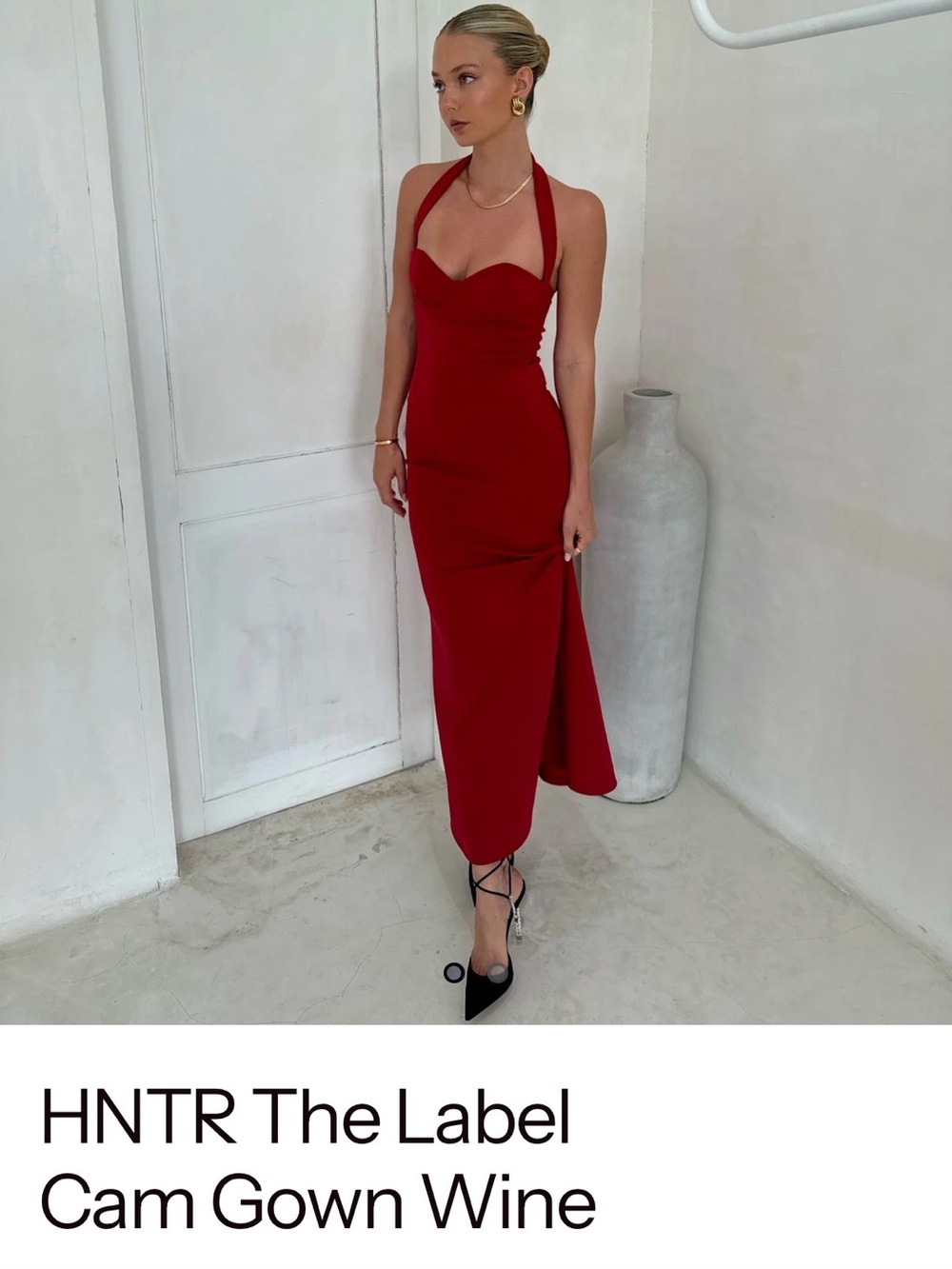 Cam Gown in Wine - Halter Dress